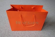 René Kern Papier Tüte orange goldfarben 26 cm X 19 cm X 11 cm