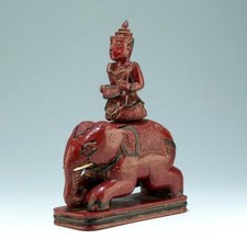 Asian Carved Elephant Rider