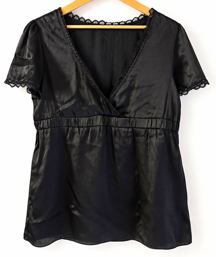 Vero moda schwarze satin - schwarze, satin-bluse