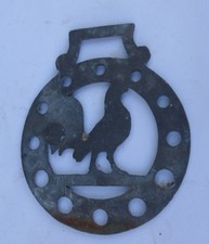 alte Zinnflachfigur Zinnfigur  Hahn Huhn Vogel Anhänger  Zinn Figur Zinnbild