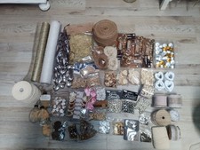 großes Bastelpaket – Jute, Spitze, Holzdeko, Tüllen, LED & mehr