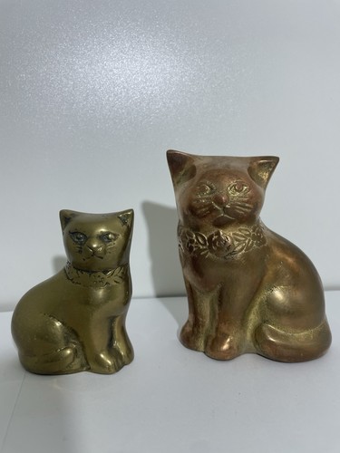 Katze messing figur - katze,