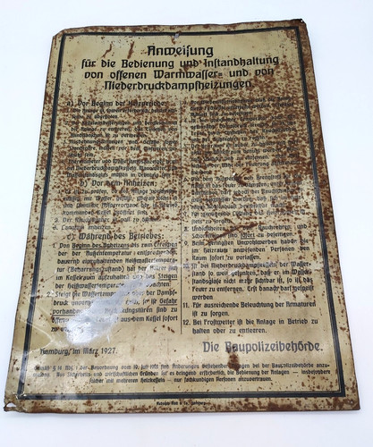 Antikes blechschild 1927 - antikes,
