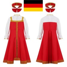 Mädchen Festlich Kleider Russische Traditionelle Uniformen Puffärmel Bluse Top