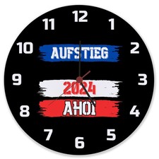 Kiel Ahoi Wanduhr aus Glas mit Spruch Aufstieg 2024