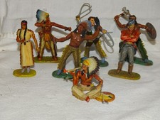 Alte Elastolin INDIANER und COWBOY Figuren aus Plastik - ca. 7 cm