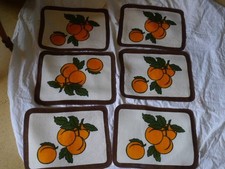 70er Jahre 6 Tischsets Jute