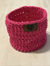 Häkelkorb Utensilo Pink