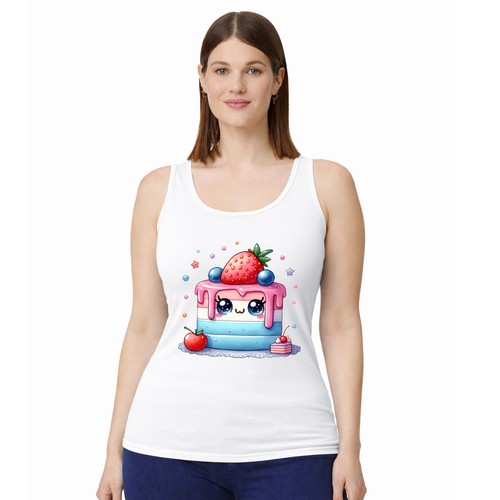 Kawaii cake damen trägershirt - kawaii,