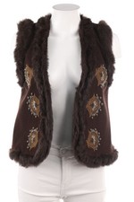 sandro PARIS Weste Ethno Echt-Pelz-Besatz 1 = D 36 dunkelbraun