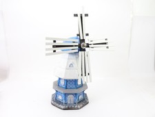 Gartenwindmühle blau/weiß Gartendekoration Höhe 46 cm mit Flügeln / Resin