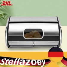 Edelstahl Roll-Up-Deckel Brotkasten Brot-Be?h?lter Aufbewahrung Mit Fenster