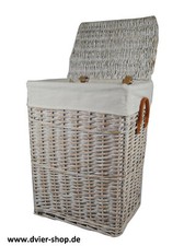 Wäschekorb weide wasch weiß