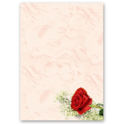 Motiv briefpapier rote rose - motiv-briefpapier,