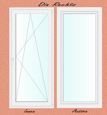 Terrassentür Kunststoff Balkontür 2-Fach innen Weiß außen Weiß 70mm Glastür