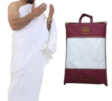 Ihram Set für Hajj & Umrah | 2-teilig | 210x110cm | für Männer | mit Tragetasche