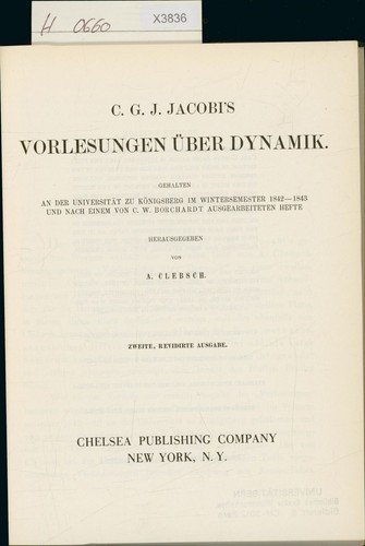Jacobi s vorlesungen - g.,