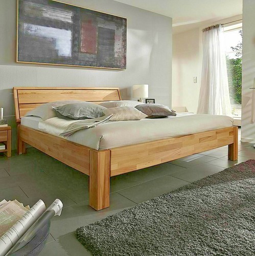 Massivholz doppelbett bett - doppelbett,