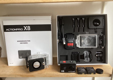 Actionpro X8 4K Action Cam, 2x Unterwassergehäuse, 2x Akku, Zubehör