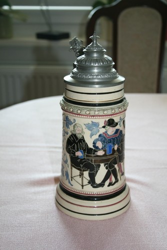 Bierhumpen mit zinndeckel - mit,