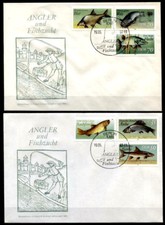 Angelsport. Angler und Fische. 2FDC. DDR 1987