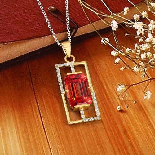 Padparadscha saphir anhänger - padparadscha,