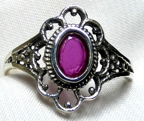 Rubin ring 925 silber gr - rubin,