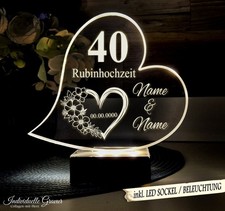 ❤ Gravur Aufsteller 40 Jahre