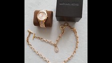 Uhren Damen Michael Kors - Armbanduhr mit Halskette in rosegold, ohne Armband