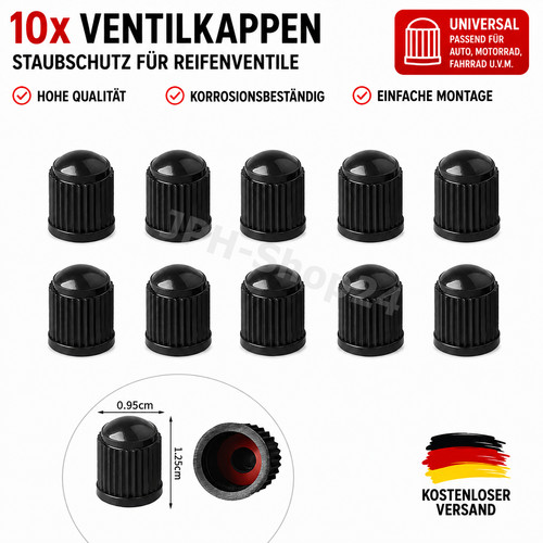 10x ventilkappen schwarz - ventilkappen,