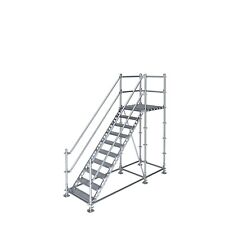 Bautreppe Außentreppe Balkontreppe mit Geländer und Podest 2 m Höhenunterschied