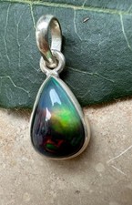 Opal schwarz Anhänger Silber