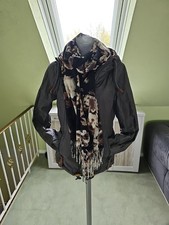 Naketano Jacke Parka Mantel Herbst Frühling Grau Damen Gr. M/38 neuwertig + Tuch