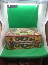 alt Nürnberg Lebkuchen Holzkiste Haeberlein Metzger Holz Papier Sammler Deko