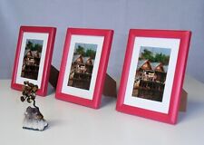 Bilderrahmen Holz 10x15 13x18 12 Stück rosa rot, Fotorahmen Collage