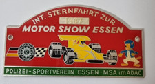 Plakette Schild Kfz 1987 Int. Sternenfahrt Motor Show Essen Polizei Sportverein