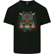 Day Of The Dead Sugar Skull DOTD Kids Maglietta Childrens