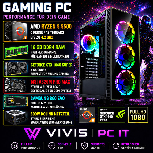 Gaming ryzen 5500 4 - pc,