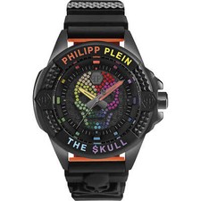 Herrenuhr PHILIPP PLEIN THE SKULL PWAAA1121 Silikon Schwarz Orange