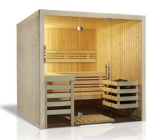 Sauna Saunakabine Innensauna Heimsauna WEITBLICK 210; Maße 210x210 cm