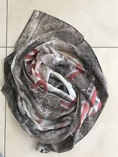 Tuch Schal Von marco polo Schlamm Rot Creme Grau