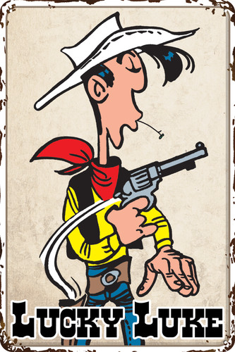 Lucky luke blechschild - lucky, comic