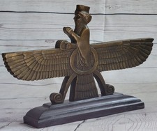 Farvahar Bronze Statue Lost Wachs Faravahar Pars Geschenk Zoroastrian Kunstwerk