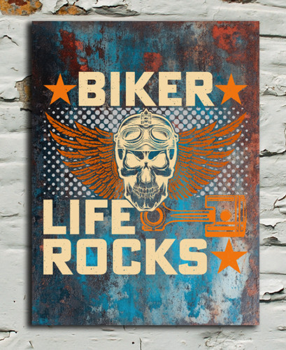 Biker life rocks vintage - rocks, look
