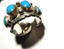 Alter Sterling Silber Turmalin Ring.