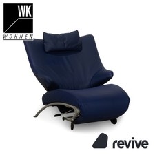 WK Wohnen Solo 699 Leder Sessel Blau manuelle Funktion Liegefunktion