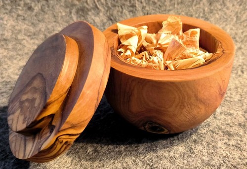 Olivenholz duft dose mit - olivenholz,