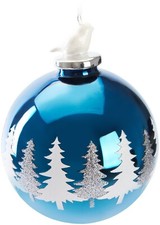 Weihnachtskugel Glaskugel Tannen Christbaumkugel Blau Metallic Porzellan Vogel