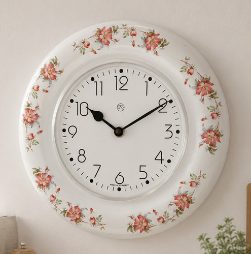 Küchenuhr rote blüten - küchenuhr,