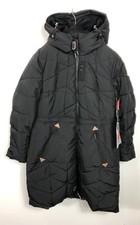KHUJO Damen Winterjacke, Wintermantel Micoto Schwarz XL